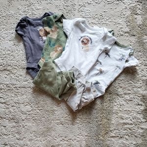 2/$20 Baby Boy Safari Bundle 0-3M Onesie and Pant